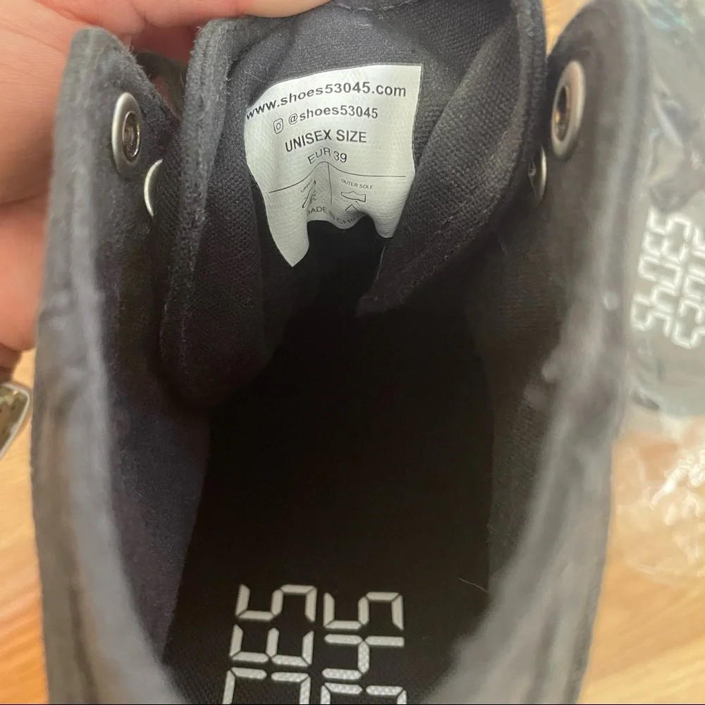 53045 SHOES Black High Top Sneakers - Picture 8 of 9